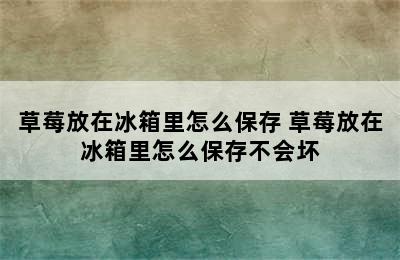 草莓放在冰箱里怎么保存 草莓放在冰箱里怎么保存不会坏